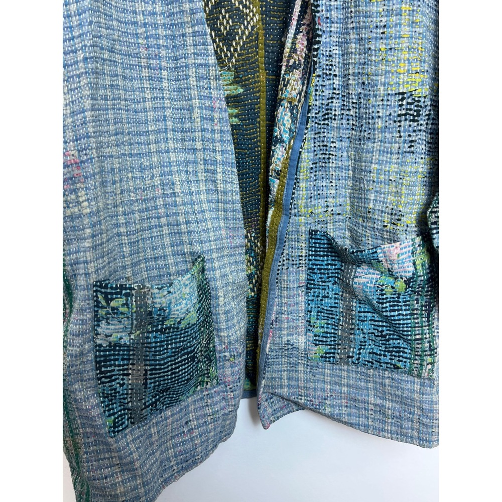 Boho Patchwork Kantha Stitch Jacket Coat Women's … - image 9
